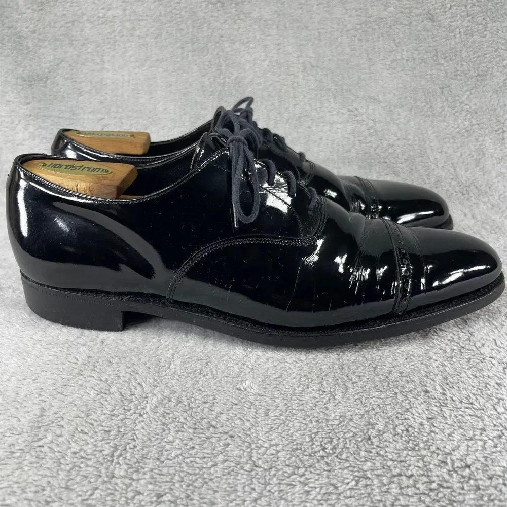 Crockett & Jones Polo Ralph Lauren Tuxedo Dress Shoes Men 9 Black Patent Leather